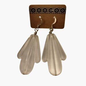 Clear Acrylic Drop Earrings Vintage Art Deco